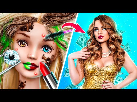 Видео: Мы удочерили бедную куклу! Перевоплощение из нищей в богатую