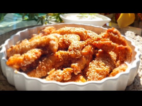 Видео: Пилешки хапки със сусам
