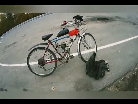 Видео: путешествие одного дня из Рословля в Смоленск на велосипеде с мотором f80.мопед дырчик дрындапёр