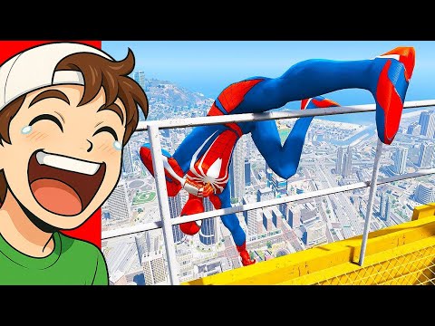 Видео: Безумный ЧЕЛОВЕК ПАУК! Неудачные ПАДЕНИЯ и ФЕЙЛЫ в GTA 5! (Реакция)