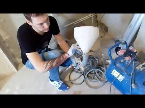 Видео: Штукатурка и шпатлевка хоппер ковшом. Какое оборудование и цены.