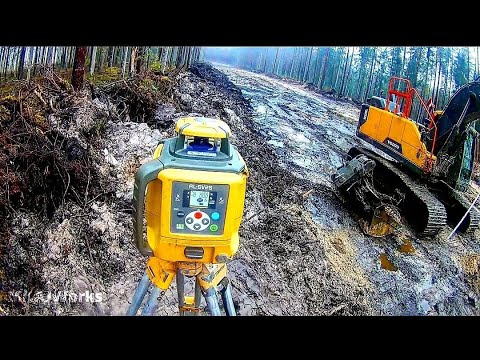 Видео: Установка лазера для рытья канав