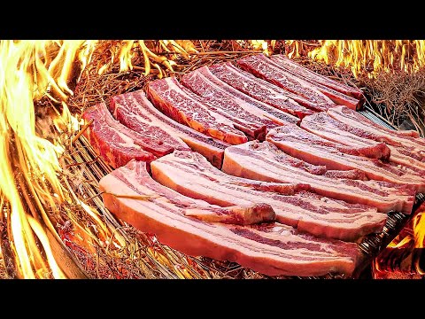 Видео: Удивительное техасское барбекю, коллекция Steak Master / Корейская уличная еда