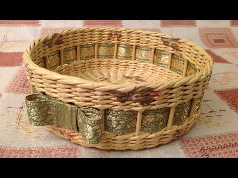 Видео: #1084 Мастер-класс c Ниной Корзинка из газет Woven basket from newspaper ENGLISH SUBTITLES