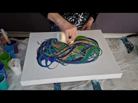 Видео: 380 Люблю эти цвета в веселой и необычной заливке лент ~ обязательно посмотрите акриловые заливки...