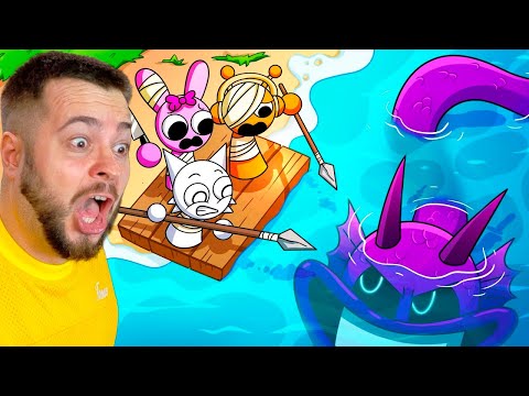 Видео: 🌴 СПРУНКИ ВЫЖИВАЮТ на НЕОБИТАЕМОМ ОСТРОВЕ 💀 3 МУЛЬТА Incredibox Sprunki