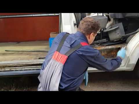 Видео: Ford Transit 2005г.в. 8 серия. Подварка кузова.