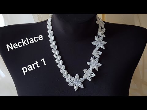 Видео: Bead necklace/Pearl necklace/Diy necklace/Necklace with flowers/Колье из бусин бисера/Часть 1