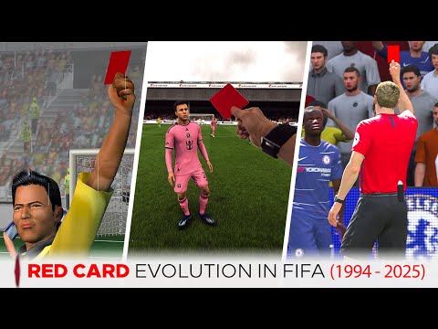 Видео: Эволюция красных карточек в каждой версии FIFA (1994–2025) — 4K