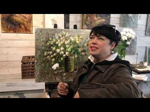 Видео: Рисуем букет ромашек маслом