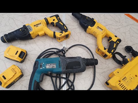 Видео: Обзор аккумуляторных перфораторов Dewalt dch133 и Dewalt dch263. Сравнение с сетевым Makita hr2470.