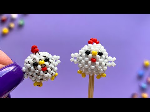 Видео: Мини амигуруми курица из бисера