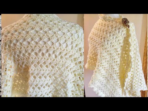 Видео: Простая шаль крючком для начинающих, повторите два ряда.