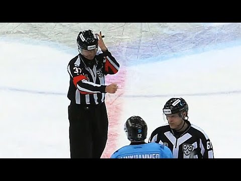 Видео: Плей-офф КХЛ: судейский скандал на льду "Минск-Арены"