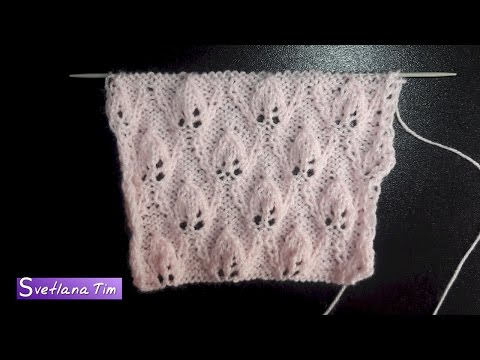 Видео: Узор ЛИСТОЧКИ в РОМБАХ - Листья всегда остаются в моде. Вязание спицами № 458