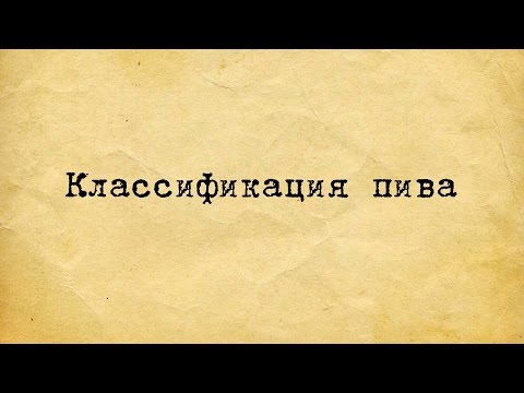 Видео: КЛАССИФИКАЦИЯ ПИВА