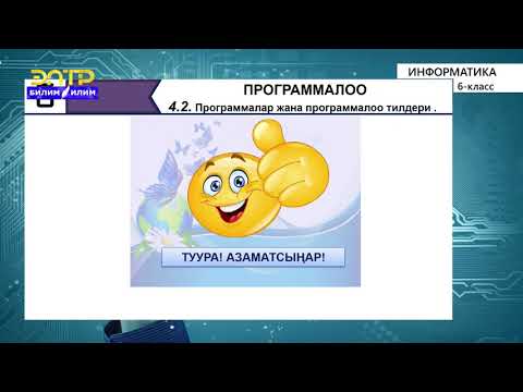 Видео: 6-класс | Информатика  | Программалар жана программалоо тилдери