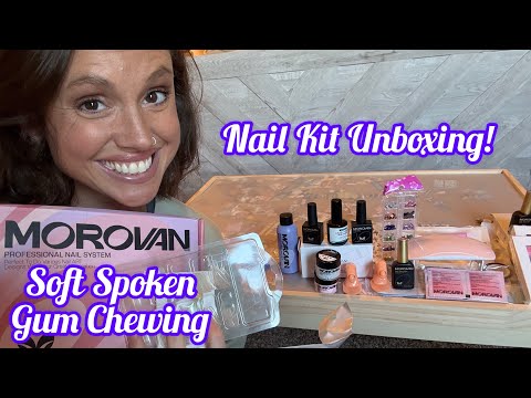 Видео: ASMR | Распаковка набора для маникюра! 💅 Жевательная резинка Soft Spoken 😴 ✨