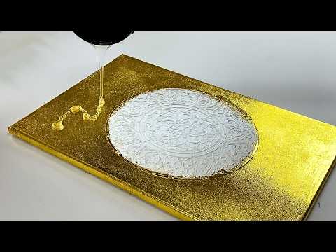 Видео: Как создать потрясающую абстрактную картину мандалы с эффектом золотых трещин✨