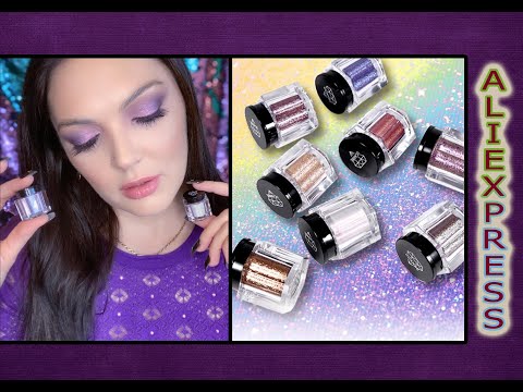 Видео: Пигменты UCANBE мерцающие тени для век с  AliExpress / Чёрная база MANLY PRO.