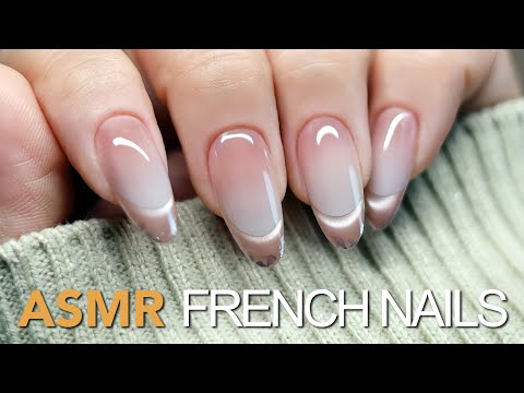 Видео: Нейл-арт ASMR | Французский маникюр с кошачьим глазом | Иммерсивный нейл-арт