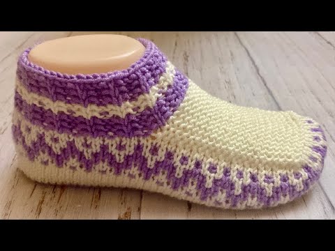 Видео: НОВИНКА 2024 !!! Тапочки-следки на двух спицах без швов // patik modelleri