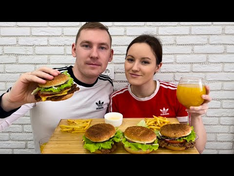 Видео: МУКБАНГ БУРГЕРЫ С ГОВЯДИНОЙ ФАСТФУД РЕЦЕПТ гамбургер готовим сами ответы на вопросы MUKBANG BURGERS