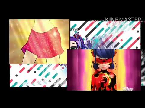 Видео: Все превращения Леди Баг и Супер Кота под музыку Винкс