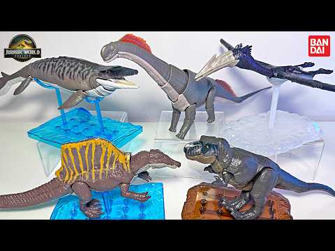 Видео: НОВЫЕ динозавры из «Мира Юрского периода: Возрождение»! Bandai Planosaurus Titanosaurus Spinosaur...