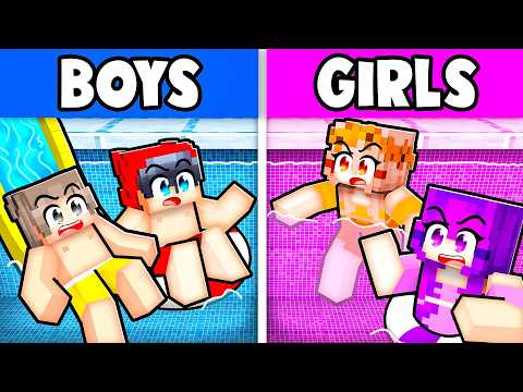 Видео: Секретный аквапарк «Девочки против мальчиков» в Minecraft!