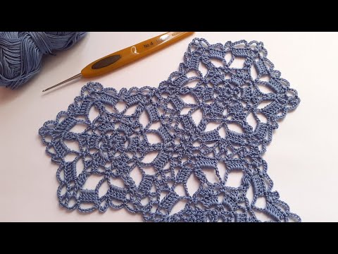 Видео: Ажурный мотив крючком . Соединение. Easy crochet motif patterns