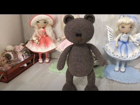 Видео: Мишка Тильда Девочка вяжем ножки.