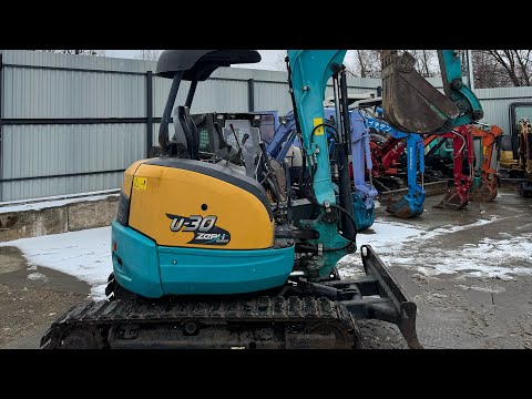 Видео: Аукционы Японии! Обзор мини-экскаватора KUBOTA U-30-5, 2015 г, 1500 м/ч