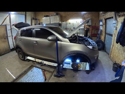 Видео: Kia Sportage III замена кпп, двумассового маховика и не только