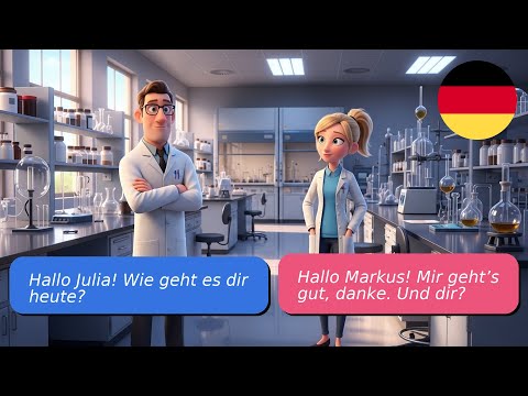 Видео: 5 простых диалогов на немецком языке А1 А2 В лаборатории