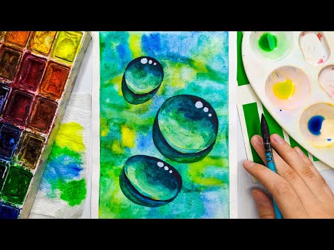 Видео: Как нарисовать капли воды акварелью. Акварель для начинающих