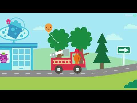 Видео: Мультик игра Sago Mini Road Trip - Travel on a fire truck - Путешествуем на пожарной машине.