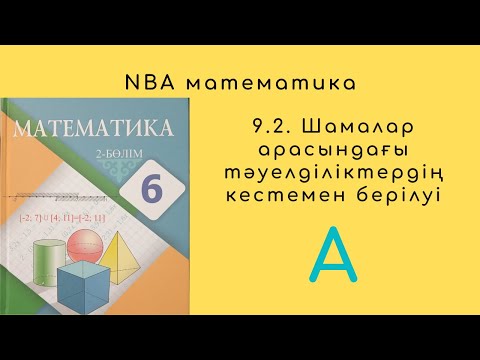 Видео: 9.2.  Шамалар арасындағы тәуелділіктердің кестемен берілуі. A-тобы.
