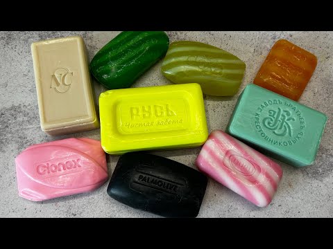 Видео: ASMR soap/ Dry soap cutting 🤍🩷🖤💛💚/ Резка сухого мыла 