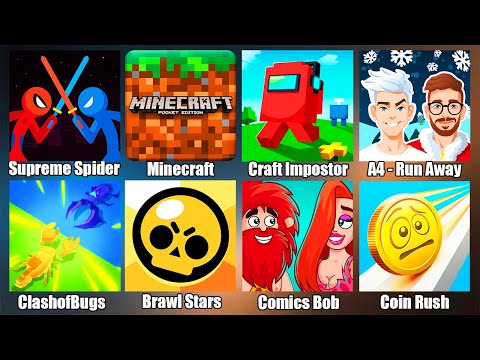 Видео: Gameplay - Minecraft,A4 Run Away,Comics Bob,Brawl Stars,Clash of Bugs,Craft Impostor,Майнкрафт