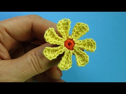 Видео: Маленькая ромашка Вязаные цветы Chamomile 90