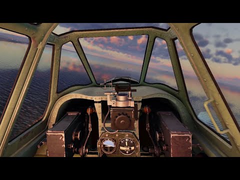 Видео: Бой на истребителе Мицубиси Zero A6M5 в локации Тунис в VR шлеме в War Thunder. СБ режим.