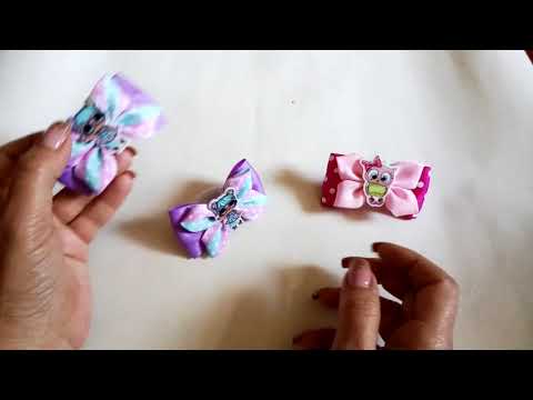 Видео: Простые бантики с кабошоном для малышек