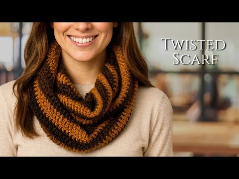 Видео: Как связать крючком шарф-трубу | Простой урок по вязанию крючком для начинающих