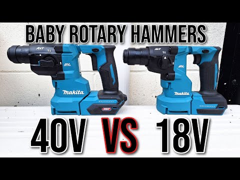 Видео: Компактный перфоратор Makita 40 В против компактного перфоратора Makita 18 В с пылеудаляющим устр...