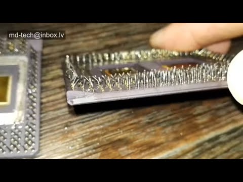 Видео: Eco-goldex. Проверка селективности смывки золото от Pentium PRO CPU.