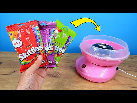 Видео: Получится ли Сладкая вата из Skittles? Эксперимент!