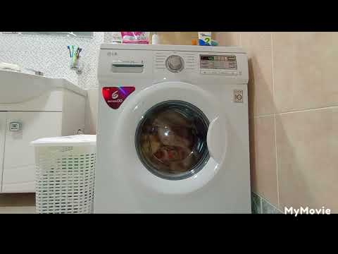 Видео: Стиральная машина LG F10B8MD/Промежуточный отжим/Одежда малыша 1000 оборотов