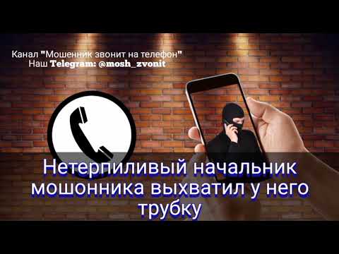 Видео: Нетерпеливый начальник мошонника выхватил у него трубку