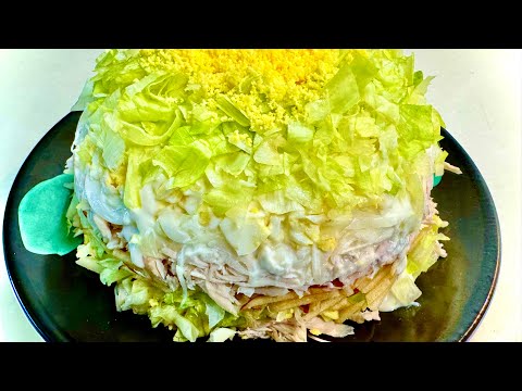 Видео: Французский салат с курицей и яблоком-сочный и вкусный!French salad with chicken and apple!
